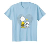Peanuts Charlie Brown Snoopy Dot Heart T-Shirt, Enfant, Bleu Céleste, 12 Ans