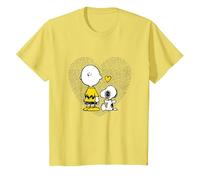 Peanuts Charlie Brown Snoopy Dot Heart T-Shirt, Enfant, Citron, 12 Ans