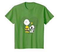 Peanuts Charlie Brown Snoopy Dot Heart T-Shirt, Enfant, Herbe, 4 Ans