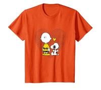 Peanuts Charlie Brown Snoopy Dot Heart T-Shirt, Enfant, Orange, 2 Ans