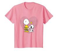 Peanuts Charlie Brown Snoopy Dot Heart T-Shirt, Enfant, Rose, 10 Ans