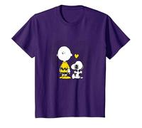 Peanuts Charlie Brown Snoopy Dot Heart T-Shirt, Enfant, Violet, 8 Ans