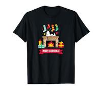 Peanuts Chaussettes Snoopy Fireplace Merry Christmas T-Shirt