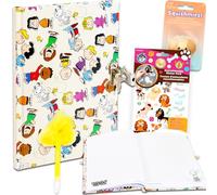 Peanuts Diary and Pen Set - 3 Pc Bundle with Charlie Brown Mini 60-Sheet Journal with Real Padlock and Pen Plus Tattoos, More | Snoopy Diary for Girls, Kids