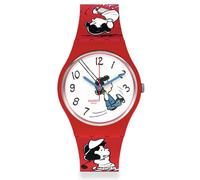 Peanuts Lucy Klunk Montre bracelet en silicone rouge cadran blanc SO28Z106