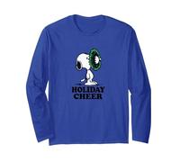 Peanuts - Noël Snoopy Holiday Cheer Manche Longue, Unisexe pour Adultes, Bleu Royal, M