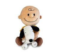 Peanuts Peluche Charlie Brown et le chien Snoopy en bras - à collectionner - Hauteur 15 cm - Multicolore