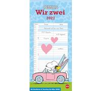 Peanuts Planer Wir zwei 2027: Wandplaner mit 2 Spalten. Kultiger Wandkalender 2027 zum Eintragen. Praktischer Paarkalender mit den bekannten Snoopy-Comics. 16 x 34,7 cm.