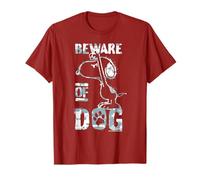 Peanuts Pochoir Snoopy Beware of Dog Funny Guardian Lol années 90 T-Shirt
