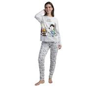 Peanuts Pyjama à manches longues Snoopy & Friends pour femme, Gris - jaspe, L