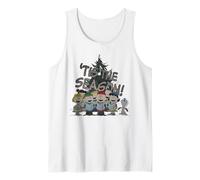 Peanuts Retro Charlie Brown Snoopy Christmas Gang Tis The Season Débardeur