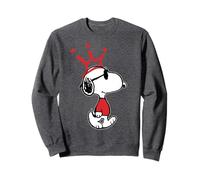 Peanuts Retro Snoopy King Joe Cool Crown, Dessin animé pour Chien des années 80 et 90 Sweatshirt