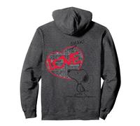 Peanuts Snoopy Bande dessinée Love Smak Vintage Strip Fan Sweat à Capuche, Unisexe pour Adultes, Chiné Foncé, XL