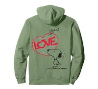 Peanuts Snoopy Bande dessinée Love Smak Vintage Strip Fan Sweat à Capuche, Unisexe pour Adultes, Vert Sauge, S