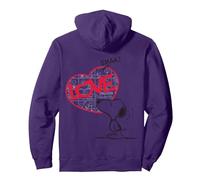 Peanuts Snoopy Bande dessinée Love Smak Vintage Strip Fan Sweat à Capuche, Unisexe pour Adultes, Violet, L