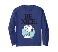 Peanuts Snoopy Be Nice Happy Friendly Beagle Dog Lover Retro Manche Longue