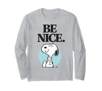 Peanuts Snoopy Be Nice Happy Friendly Beagle Dog Retro Lover Manche Longue