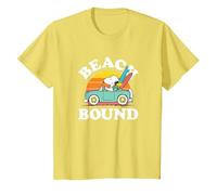 Peanuts - Snoopy Beach Bound T-Shirt, Enfant, Citron, 3 Ans