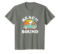 Peanuts - Snoopy Beach Bound T-Shirt, Enfant, Vert Kaki chiné, 3 Ans