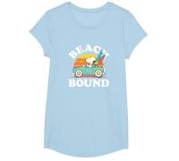 Peanuts - Snoopy Beach Bound T-Shirt, Fille, Bleu Céleste, L