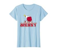 Peanuts Snoopy Candy Cane Couverts Cadeaux de Noël T-Shirt, Femme, Bleu Céleste, 3XL