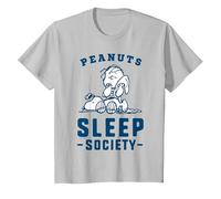 Peanuts - Snoopy Charlie Brown Sleep Society T-Shirt, Enfant, Argent, 2 Ans