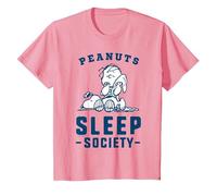 Peanuts - Snoopy Charlie Brown Sleep Society T-Shirt, Enfant, Rose, 6 Ans