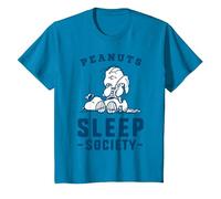 Peanuts - Snoopy Charlie Brown Sleep Society T-Shirt, Enfant, Saphir, 2 Ans