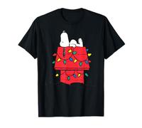 Peanuts Snoopy Christmas Lights Maison pour Chien Festive rétro T-Shirt