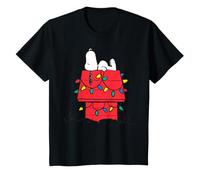 Peanuts Snoopy Christmas Lights Maison pour Chien Festive rétro T-Shirt