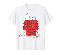 Peanuts Snoopy Christmas Lights Maison pour Chien rétro Festif T-Shirt