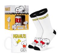 Peanuts Snoopy Coffret Mug Cadeau Femme Ado, Tasse Rose et Chaussettes Chaudes, Cadeaux Originaux pour Elle