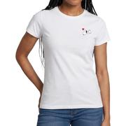 Peanuts Snoopy Cœur Motif Poitrine T Shirt Femme