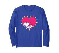 Peanuts Snoopy de Noël endormi dans Un cœur Rose illuminé Manche Longue, Unisexe pour Adultes, Bleu Royal, XL