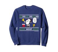 Peanuts Snoopy de Noël habillé en Père Noël Sweatshirt, Unisexe pour Adultes, Bleu Marine, S