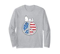 Peanuts Snoopy Drapeau Snoopy Chill en Forme de Paix Manche Longue