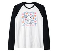 Peanuts Snoopy Good Life Spring Flowers Happy Fun Nature Manche Raglan