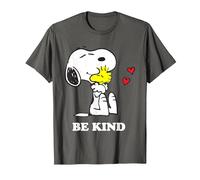 Peanuts Snoopy Hugging Woodstock Be Kind T-Shirt, Homme, Asphalte, L