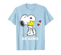 Peanuts Snoopy Hugging Woodstock Be Kind T-Shirt, Homme, Bleu Céleste, S