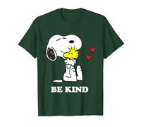 Peanuts Snoopy Hugging Woodstock Be Kind T-Shirt, Homme, Vert Forêt, L