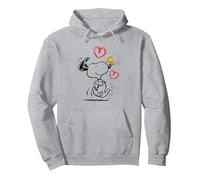 Peanuts - Snoopy Je Cours vers toi, Rouge Sweat à Capuche, Unisexe pour Adultes, Gris Chiné, M