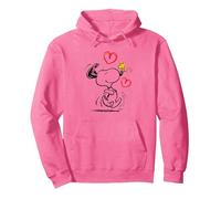 Peanuts - Snoopy Je Cours vers toi, Rouge Sweat à Capuche, Unisexe pour Adultes, Rose Vif, L