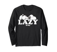 Peanuts Snoopy Lazy All Day Sleepy Dog Fun Art Lol Classic Manche Longue