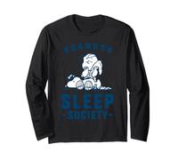 Peanuts Snoopy Linus Sleep Society Nap Time Friends Classic Manche Longue