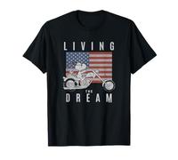 Peanuts Snoopy Living The Dream Snoopy on A Motorcycle T-Shirt