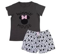 Peanuts Snoopy | Minnie Mouse Ensemble de pyjama pour femmes - Pyjama à manches courtes avec chemisier de nuit - Haut et pantalon - Pyjama décontracté - Tailles S, M, L, XL, XXL, Noir , XXL