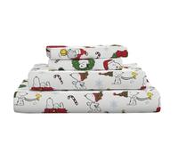 Peanuts® Snoopy Parure de lit en Microfibre pour Grand lit, 4 pièces (Produit Officiel Peanuts) par Franco Collectibles