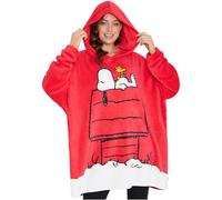 Peanuts Snoopy Poncho Polaire à Capuche Femme Ado Couverture Polaire Chaude Oversize Portable et Douce Cadeau Femme