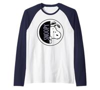 Peanuts Snoopy Sneaky Pose Big Face Fun Cartoon Classic Lol Manche Raglan