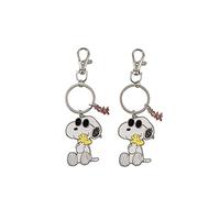 Peers Hardy - Lot de porte-clés Snoopy blanc, jaune et argent BFF, noir et blanc, Taille unique